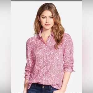 Foxcroft Flirty Comfortable Heart Button Down Blouse - Size 2